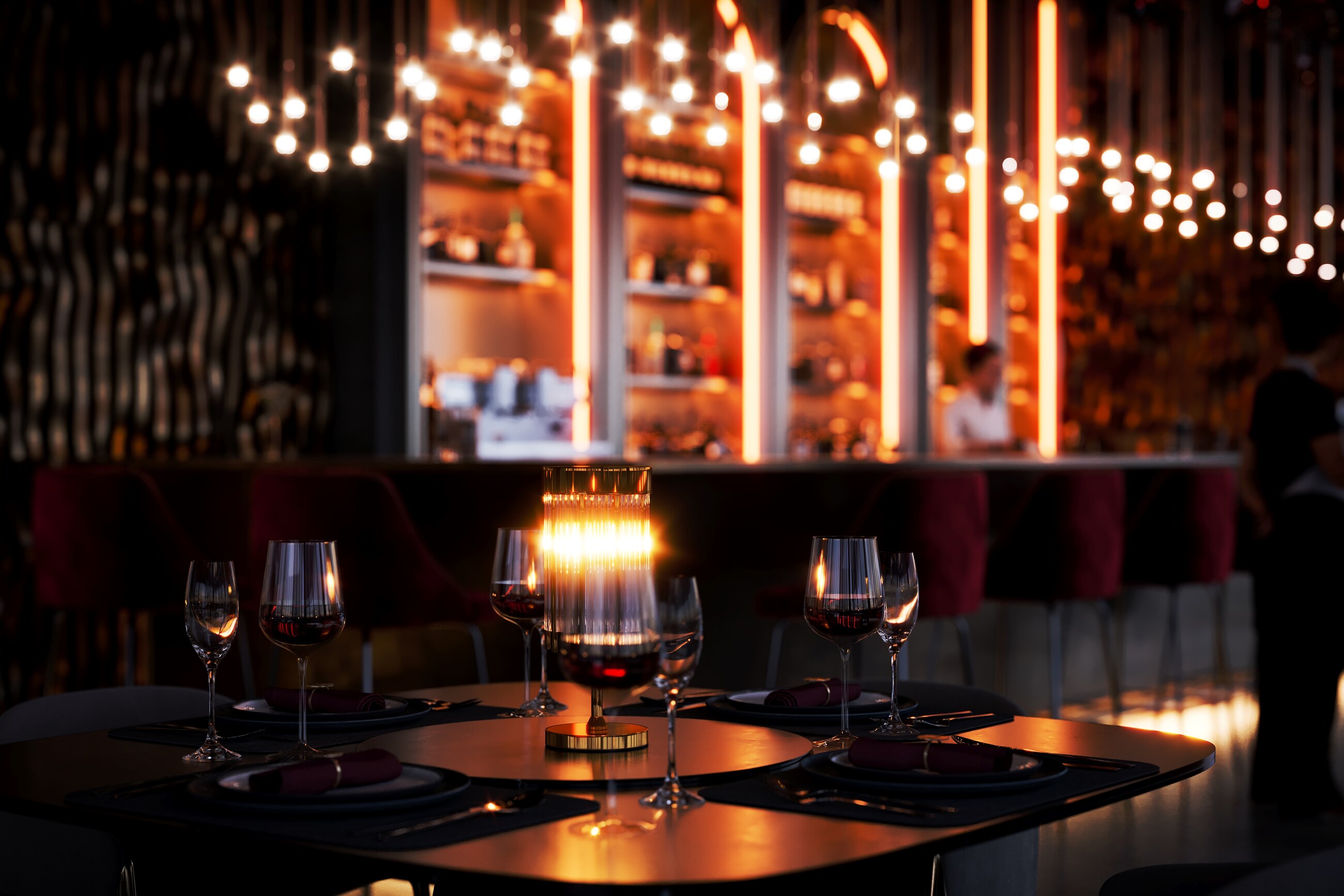 Sky bar interior render